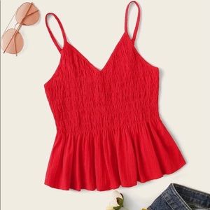 NWOT SHEIN smocked flounce Cami top Sz M I have 2